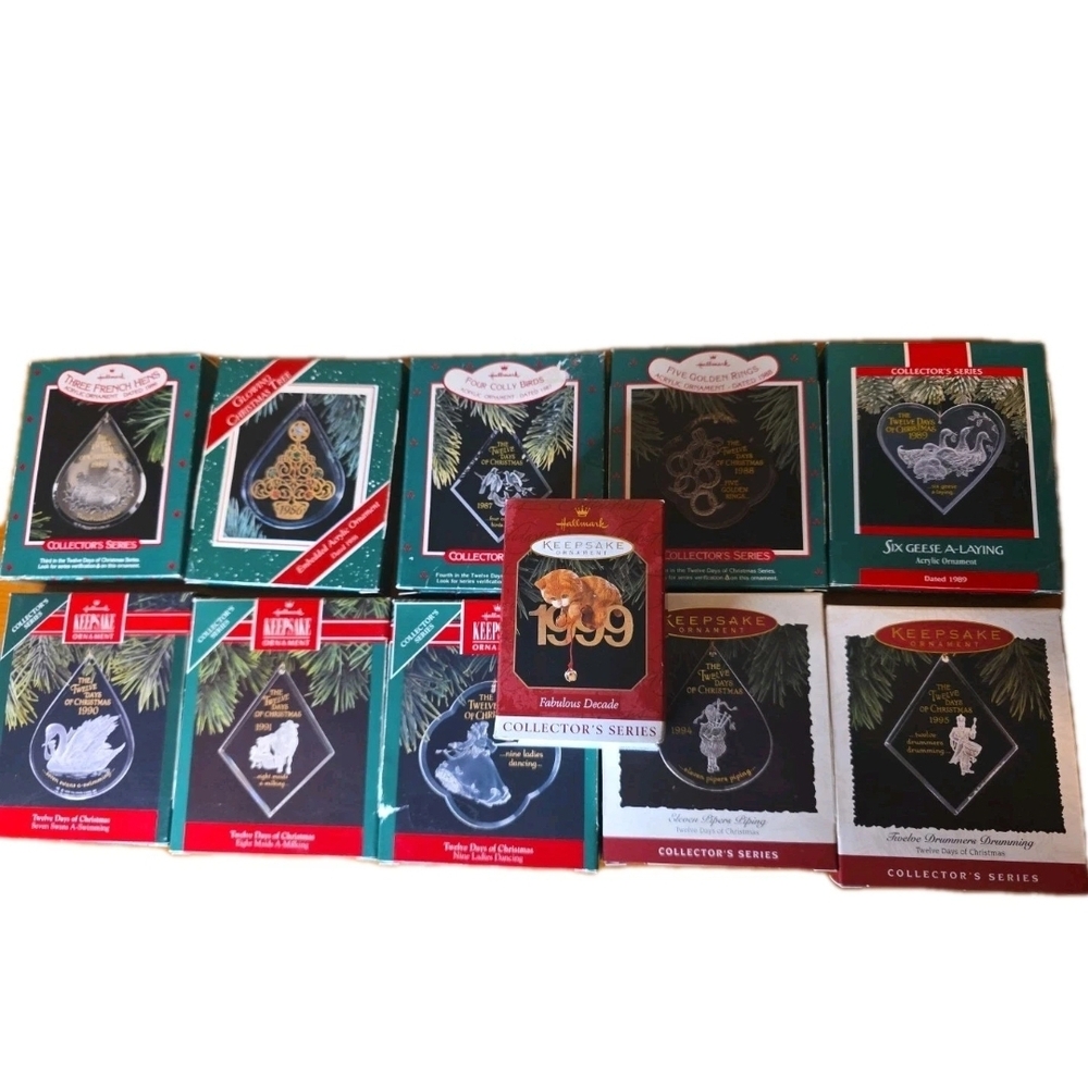Hallmark 11 Keepsake Christmas Ornaments Hallmark Collector's Series Vintage 90s